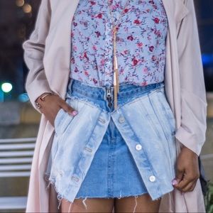 Rihanna Inspired Denim Skirt